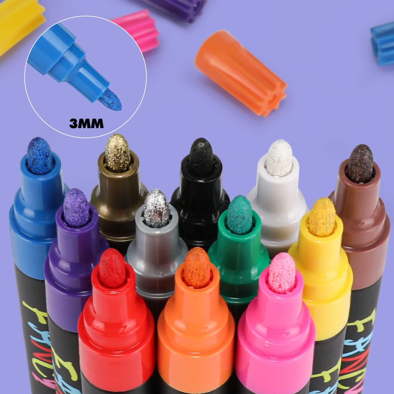 RATEL Paint Pens Paint Markers for Rock Painting, Stone, Ceramic, Glass, Wood, Porcelain, Mugs, Metal, Fabric, Canvas, DIY Craft Set of 20 Quick Dry, Permanent Waterproof Oil Based Paint Markers