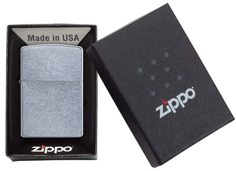 Zippo Windproof Lighter | Metal Long Lasting Zippo Lighter | Best with Zippo Lighter Fluid | Refillable Lighter | Perfect for Cigarettes Cigars Candles |Pocket Lighter Starter | Classic Street Chrome Single