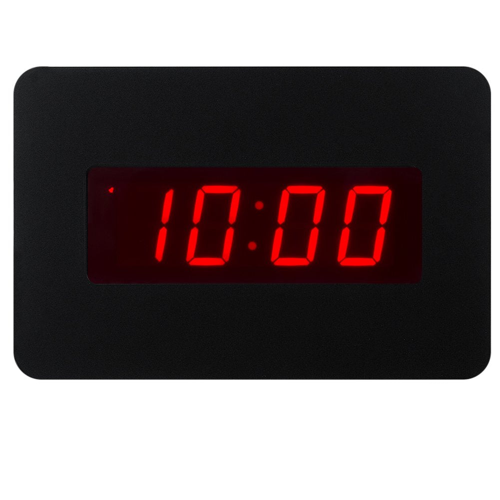 Timegyro Digital Wall Clock Battery Operated with LED Display, Wall Clock with Backlight, Table-top, Alarm, Brightness Adjustable,12/24Hr Black