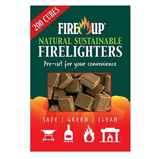 FIRE UP Natural Sustainable Firelighters, Box of 200, black, 10681 Pack of 200