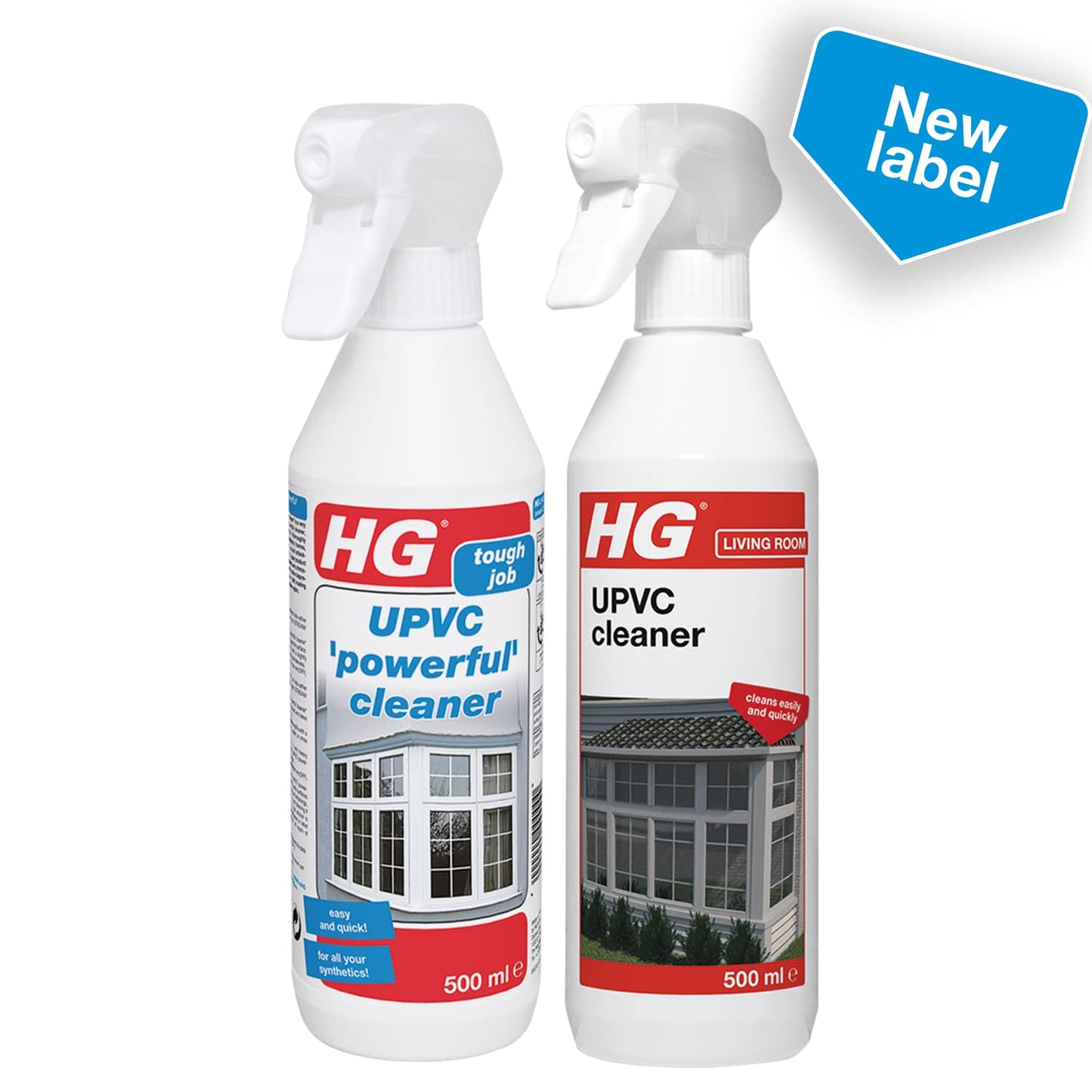 HG UPVC Powerful Cleaner, Quick & Easy, For All Synthetics, Ideal for Doors & Window Frames, White - 500ml Spray (507050106)