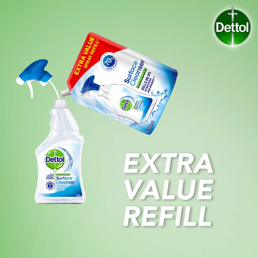 Dettol Surface Cleanser Pouch Refill 1.2L x 4 1.2 l (Pack of 4)