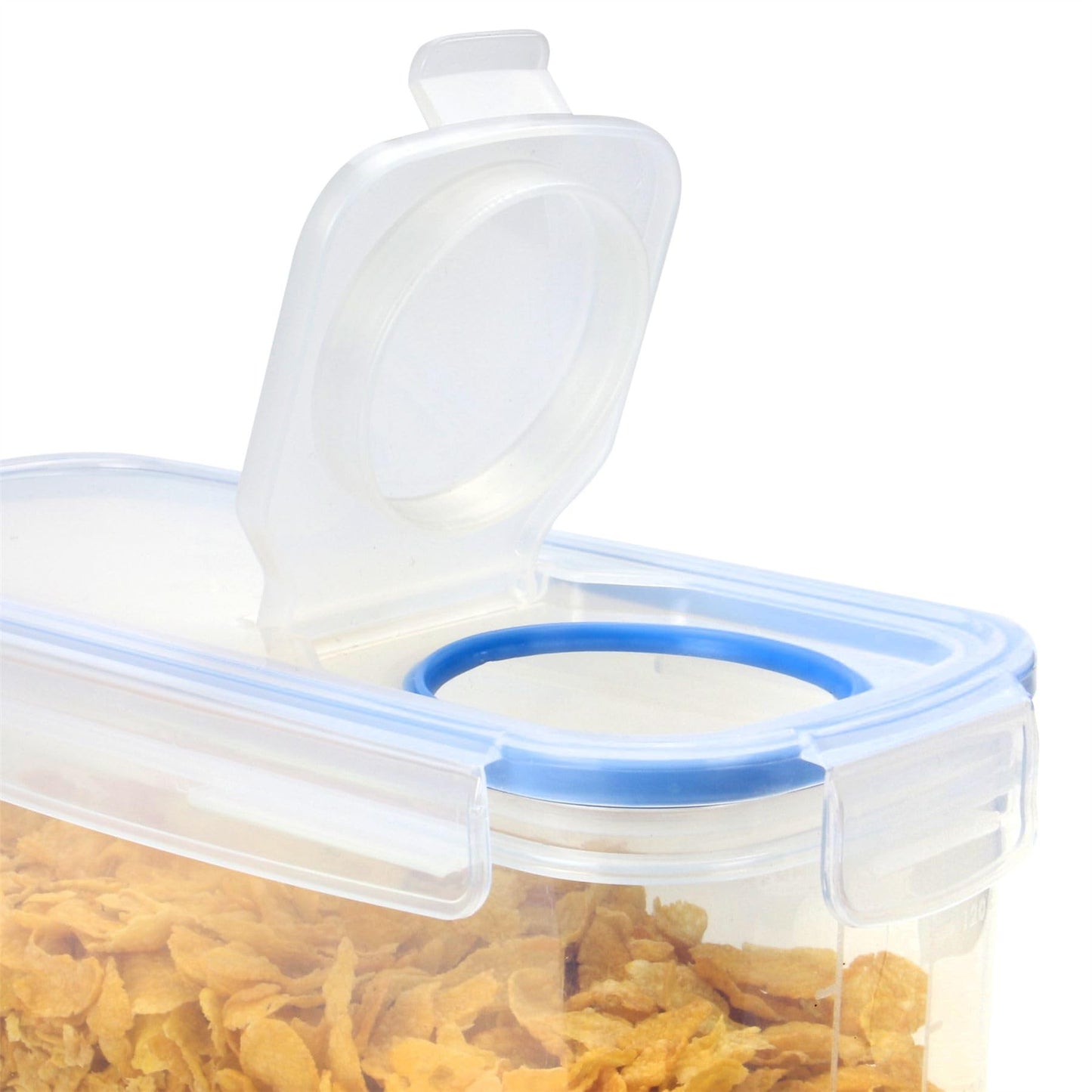 Pukkr Cereal Containers | Airtight Food Storage Dispenser | Kitchen Accessories | Easy Pour Lid | Set of 4 - Labels & Pen Included | Fresh Seal Clips (2.4 Litre) 2.4 Litre