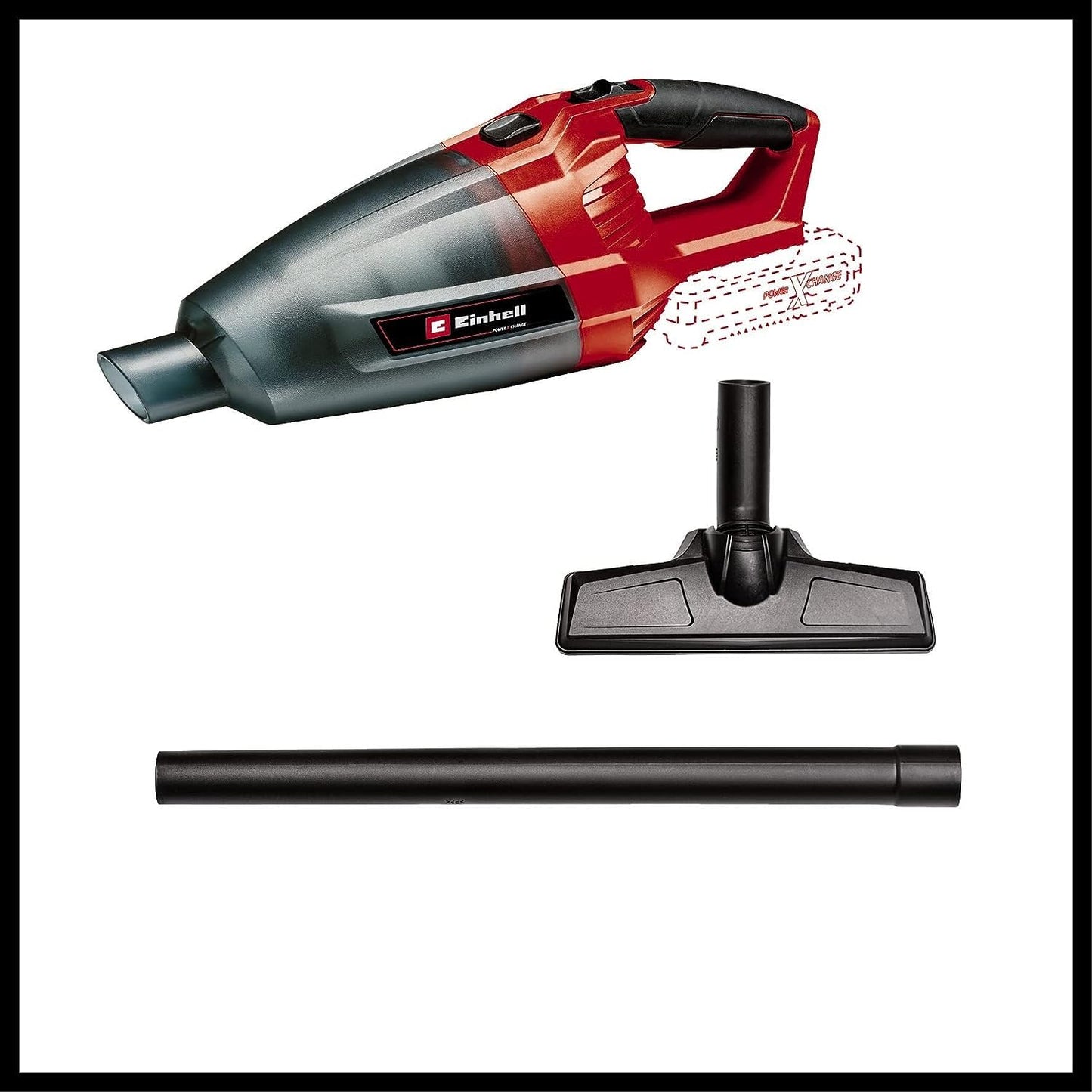 Einhell Power X-Change 18V Cordless Handheld Vacuum Cleaner - For Cleaning Floors, Stairs, Sofas, Cars And Caravans - TE-VC 18 Li Solo Rechargeable Hand Held Vacuum (Battery Not Included) Vacuum Only