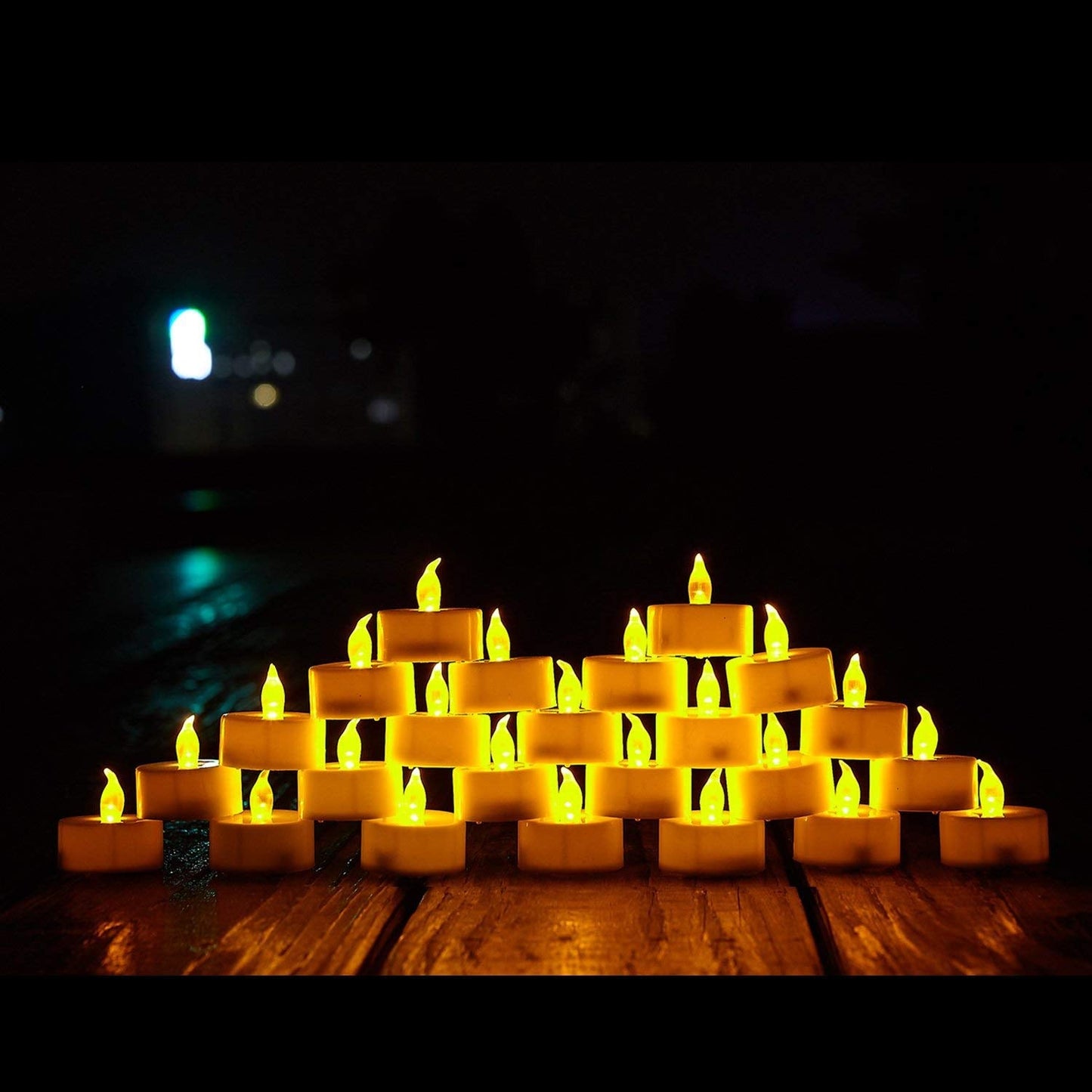 Tea Lights,LED Candles Flickering Flameless Candles, 24-Pack Realistic Battery Operated Fake Candle Warm Yellow 24 pack