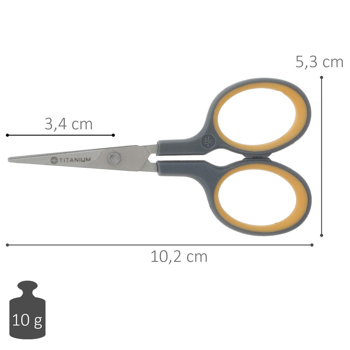 Westcott E-30440 00 Titanium Super Soft Grip Scissor, 10 cm- Grey/Yellow Length 10 cm straight Single