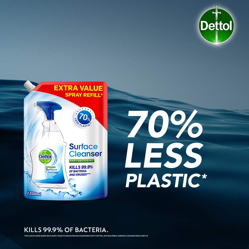 Dettol Surface Cleanser Pouch Refill 1.2L x 4 1.2 l (Pack of 4)