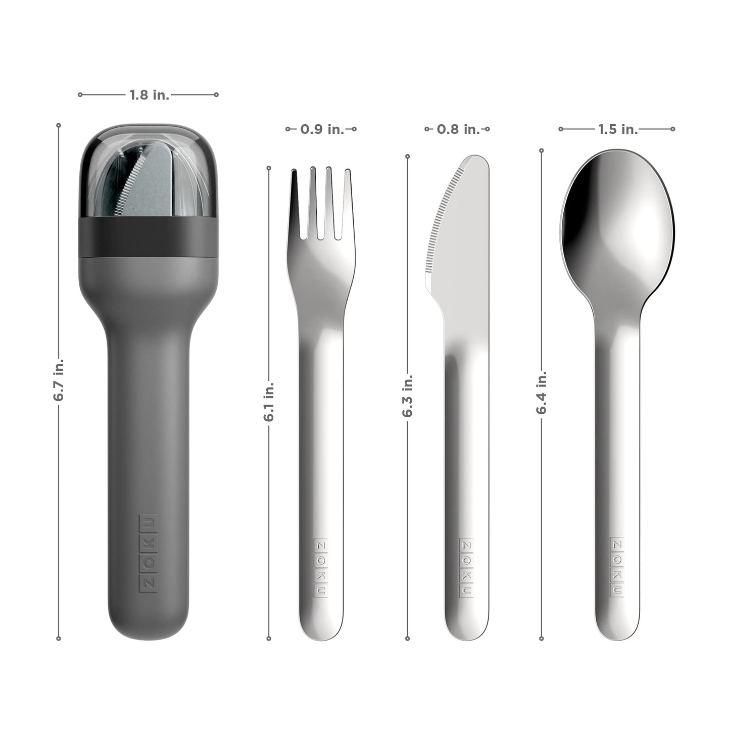 Zoku Pocket Cutlery Set (Charcoal) Grey, ZK308-CH