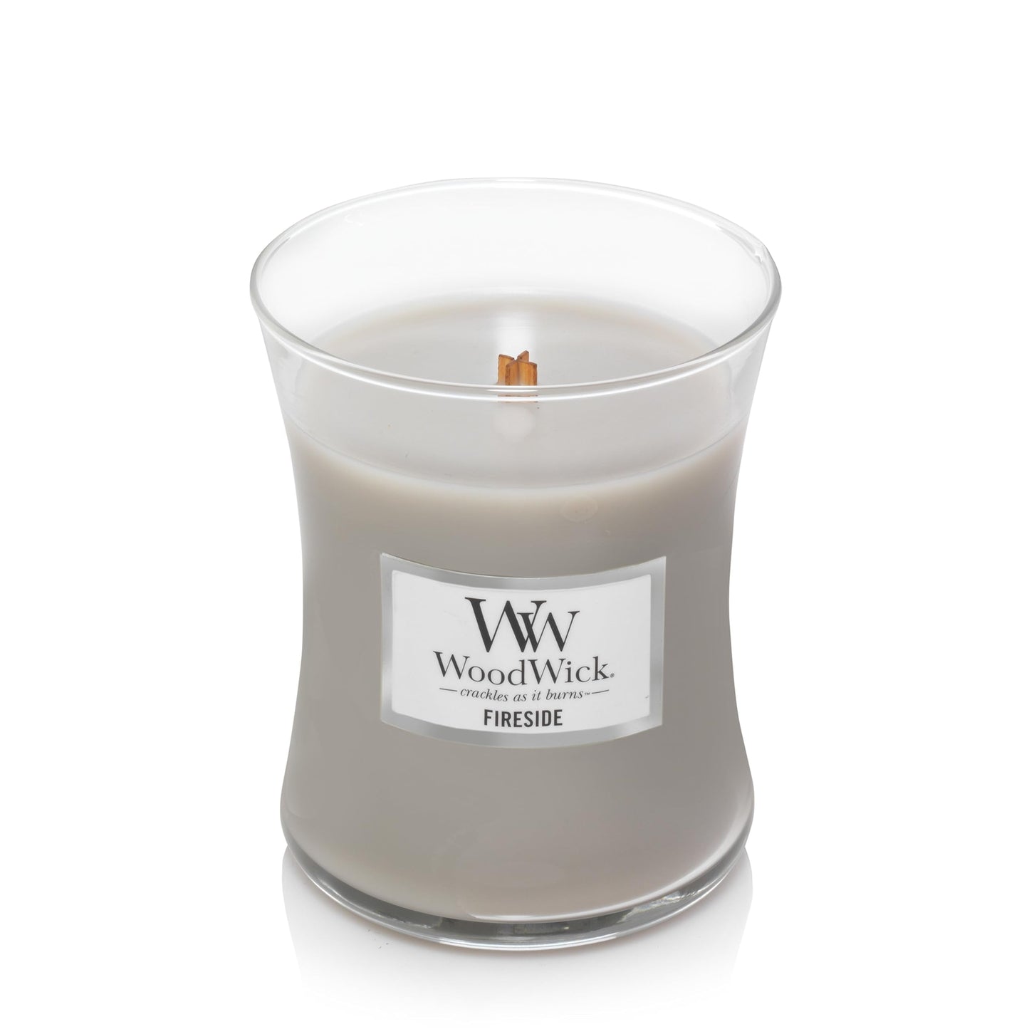 Woodwick Medium Hourglass Scented Candle, Fireside, with Crackling Wick, Burn Time: Up to 60 Hours