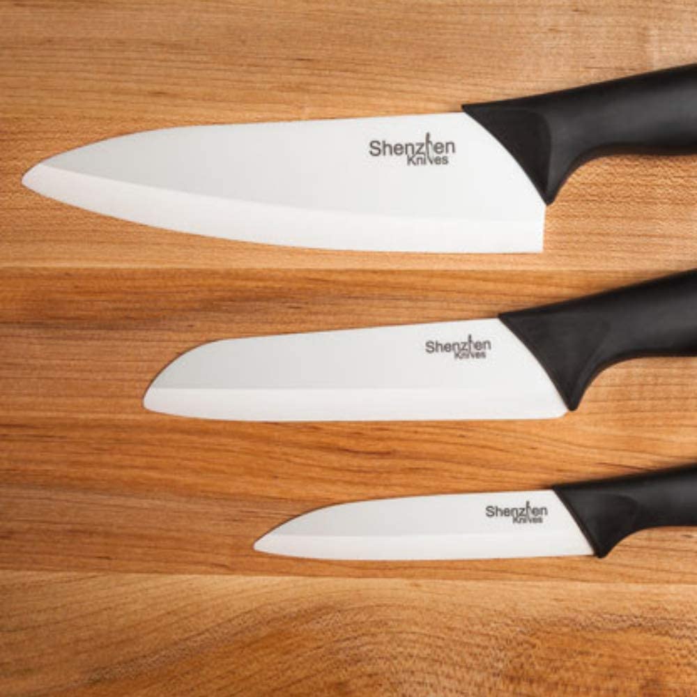 Shenzhen Knives Ceramic Knife Set - 3-piece (16.5cm Chef's, 12.5cm Slicing & 10.2cm Paring) 3-Piece Knife Set