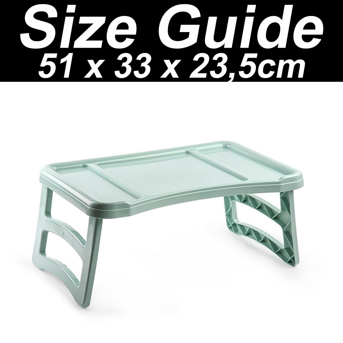 plastific Tray with Legs Folding Table for Breakfast or Lunch in Bed Holder for Phone, Tab, Eating, Writing, Reading, Working on Bed | 51 x 33 cm, One Size (Mint Green) Mint Green