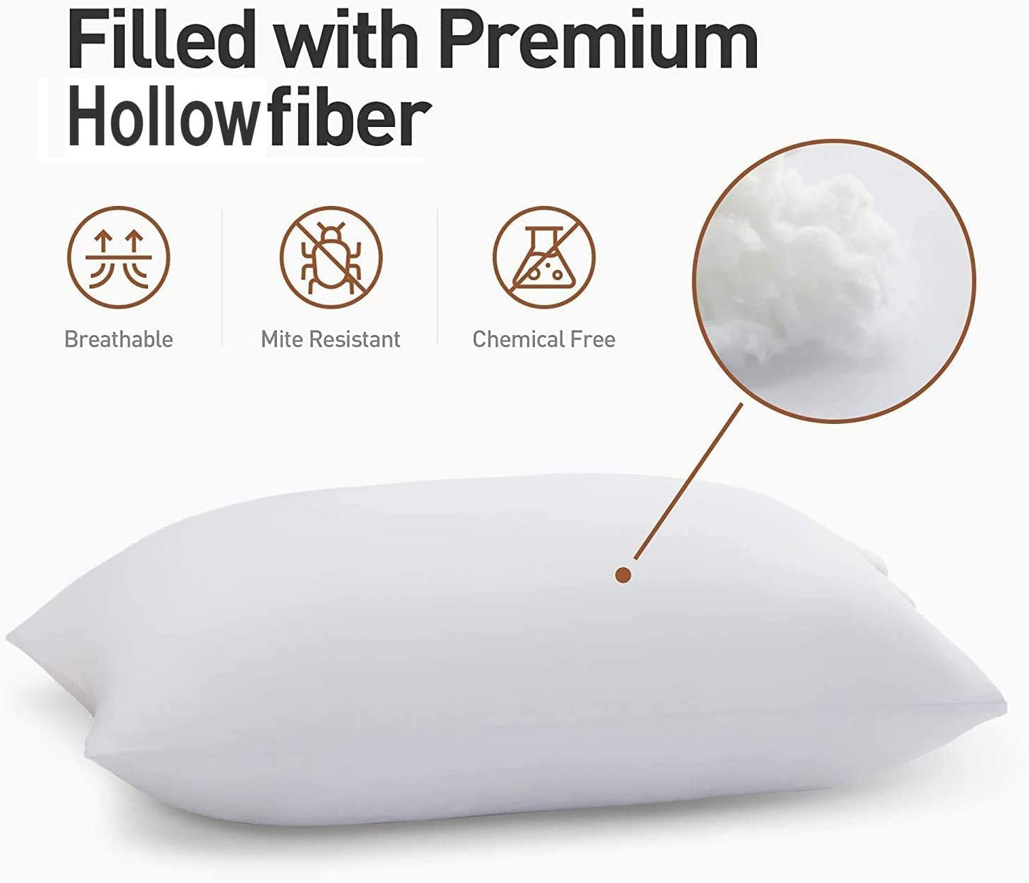 Adam Home Pillows Pack of 4 Standard Size Extra Soft Filling Hotel Quality Comfortable Bed Pillow Bounce Back Pillow Suitable for Back and Side Sleepers Body Pillow Set Sleeping Pillows Hollowfibre 4 Count (Pack of 1) Soft Support