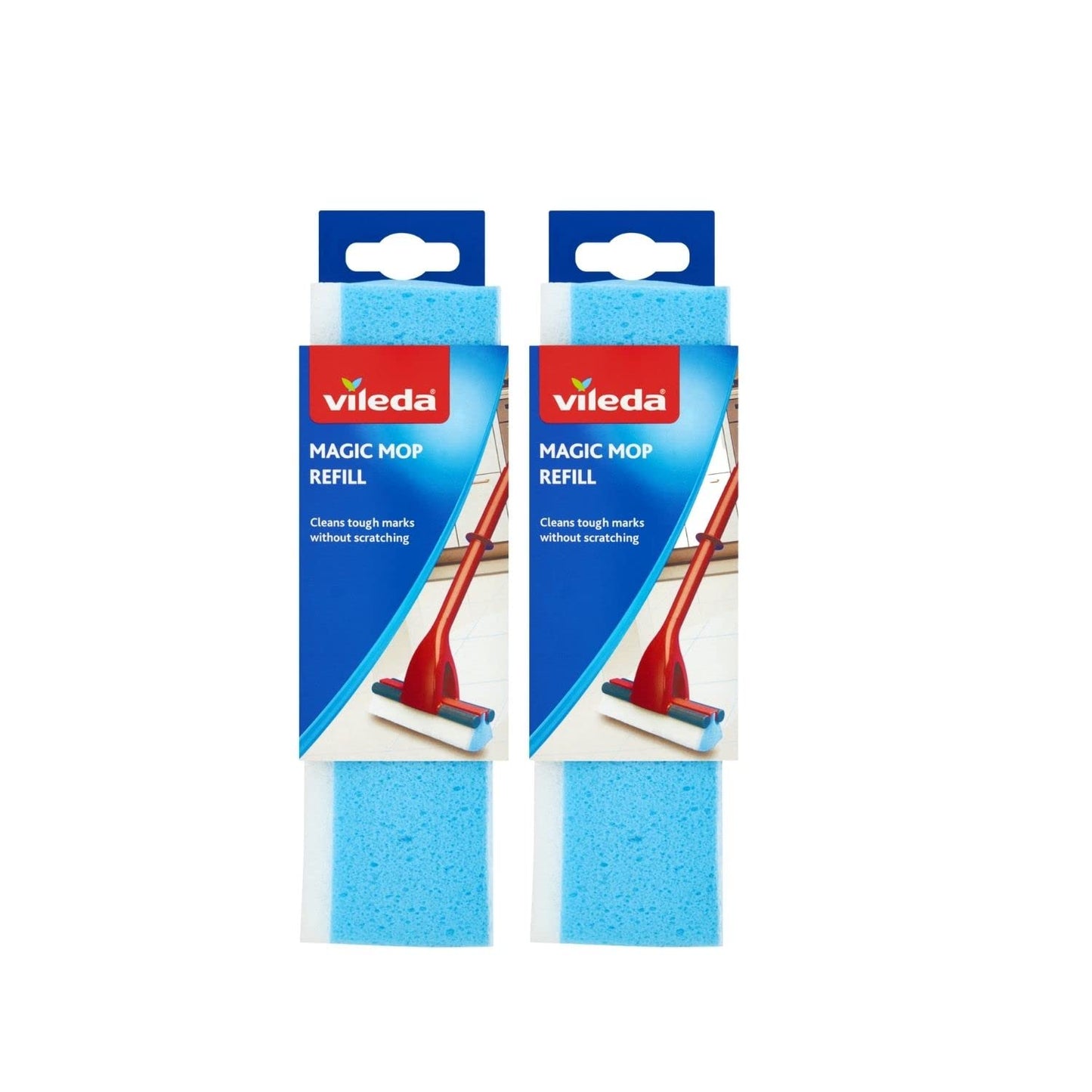 Vileda Magic Mop Refill, Pack of 2 Magic Mop Head Replacements, Authentic Vileda Mop Head Mopheads