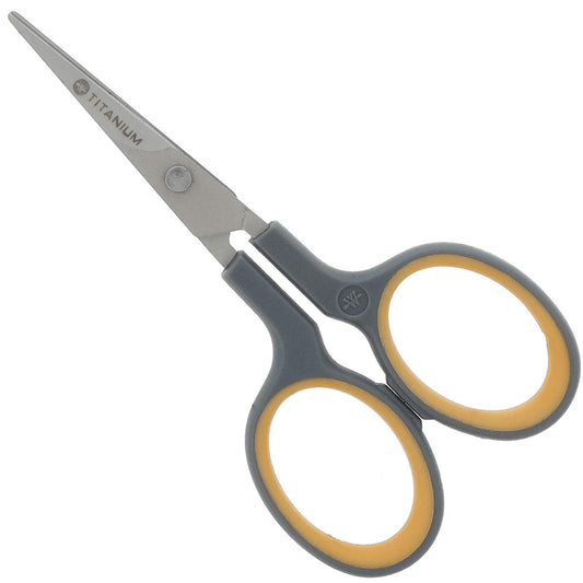 Westcott E-30440 00 Titanium Super Soft Grip Scissor, 10 cm- Grey/Yellow Length 10 cm straight Single