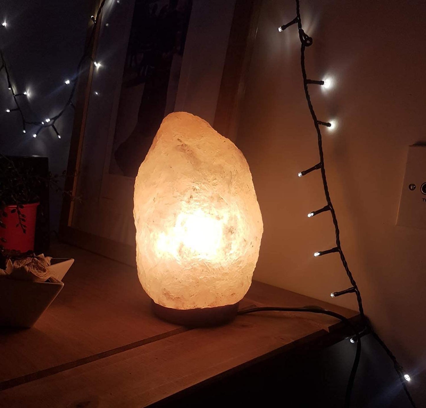 SourceDIY Salt Lamp 7-10 Kg Himalayan Natural Pink Crystal Rock Night Light Bedside Table Lamp for Indoor Bedroom Decor - Comes with Button Control Light Fitting 7-10 KG salt lamp with Button