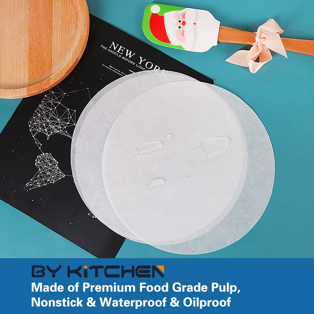 8 Inch Baking Parchment Circles, Set of 100, 7/9/10/12inch Parchment Circles Available, Round Parchment Papers for Springform Cake Tin, Round Cake Tin, Tortilla Press and More White 8inch