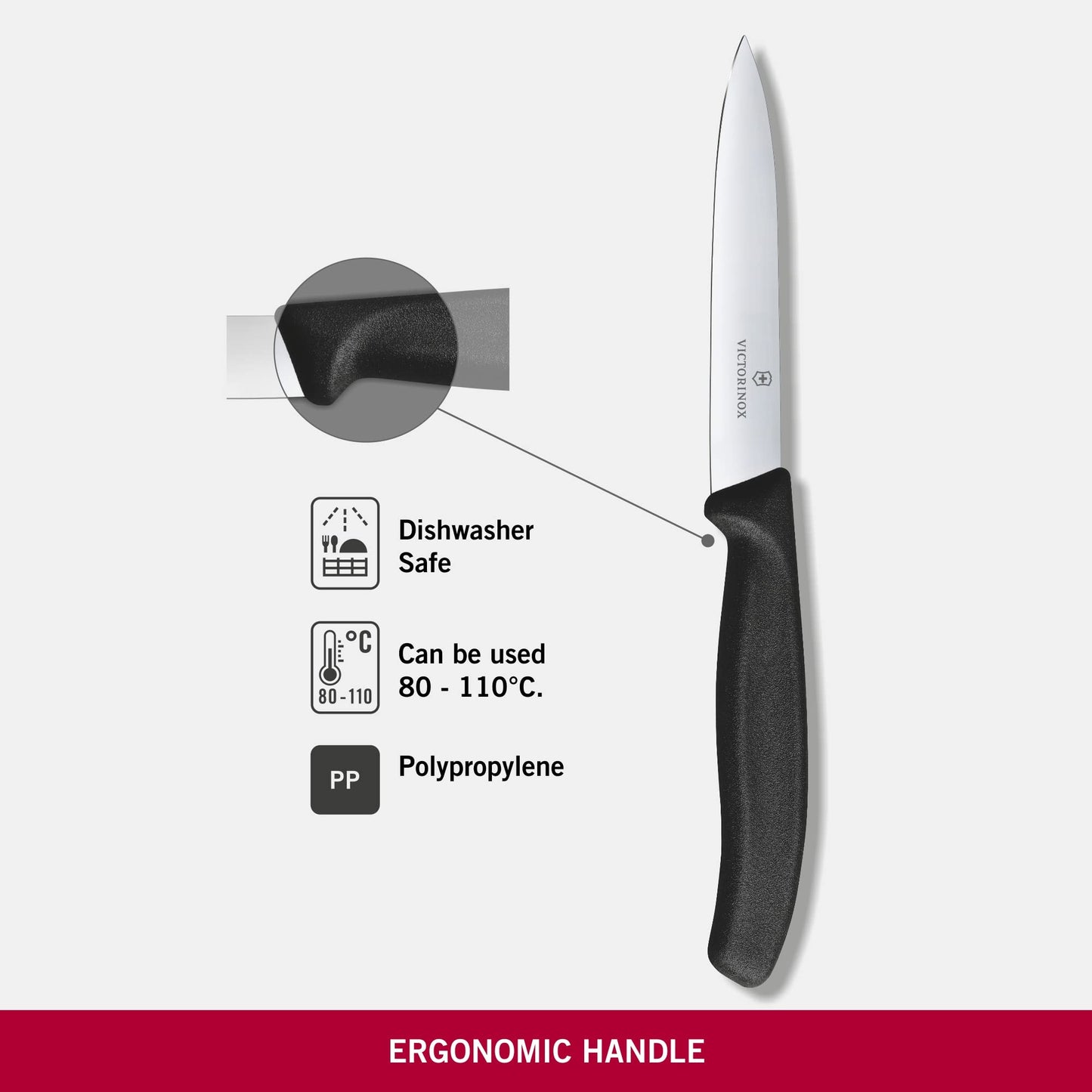 Victorinox 67703 Paring Knife Pointed Tip 10cm Black