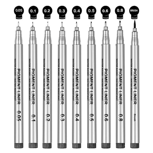 APOGO Black Fineliner Pens Art Pens Fineliners Black Pens Drawing Pens for Artists, Art Supplies Stationary Supplies Writing Pens, Micro Liner Pens for Manga Ketch Book Anime Technical illustration