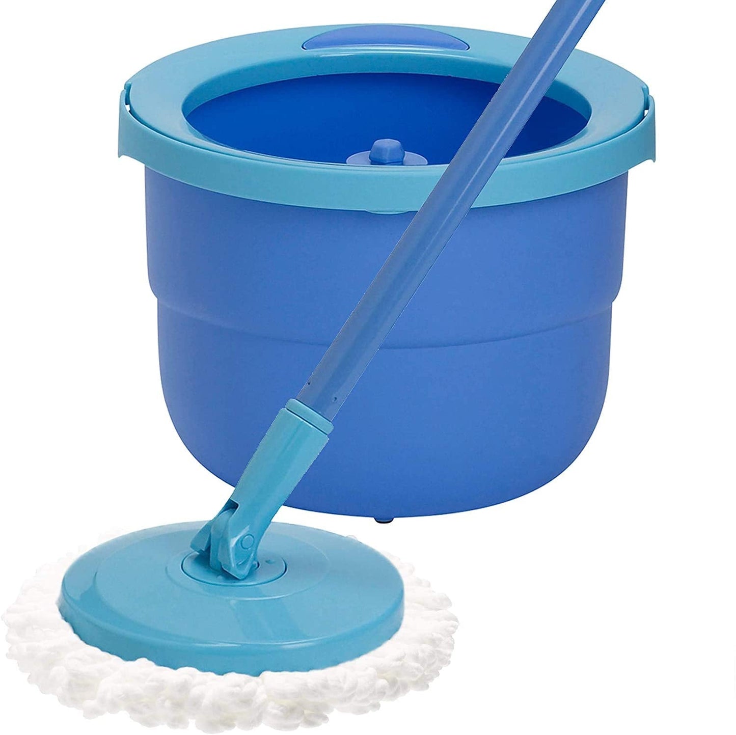 Spontex Full Action System Spin Mop and Bucket Set - Easy 360° Wringing & Rinsing System - Cleans Laminate, Wood & Tile Flooring - 2 x Microfibre Mop Head Refills Full Action System Set - Extra Refill