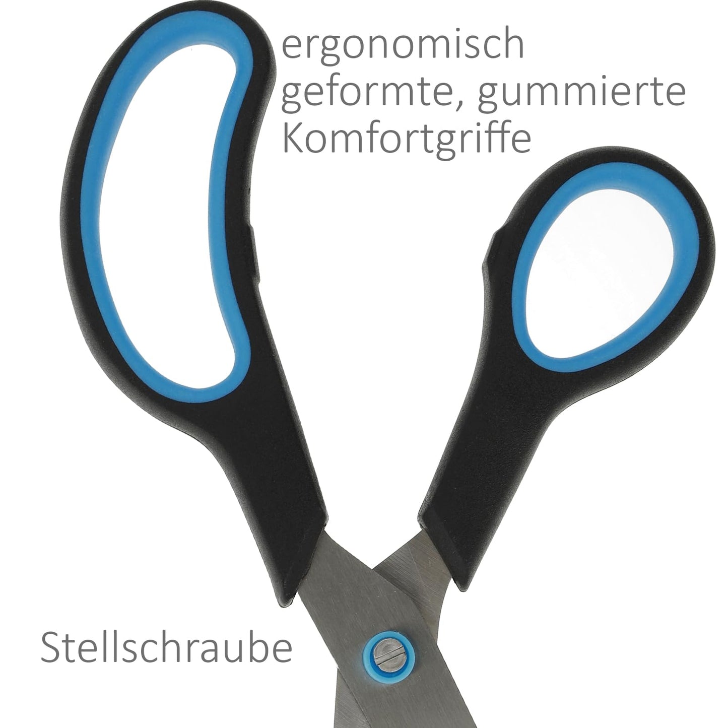 Westcott N-9002700 Easy Grip Soft Grip Scissor - Black/Blue (Set of 3) scissor set