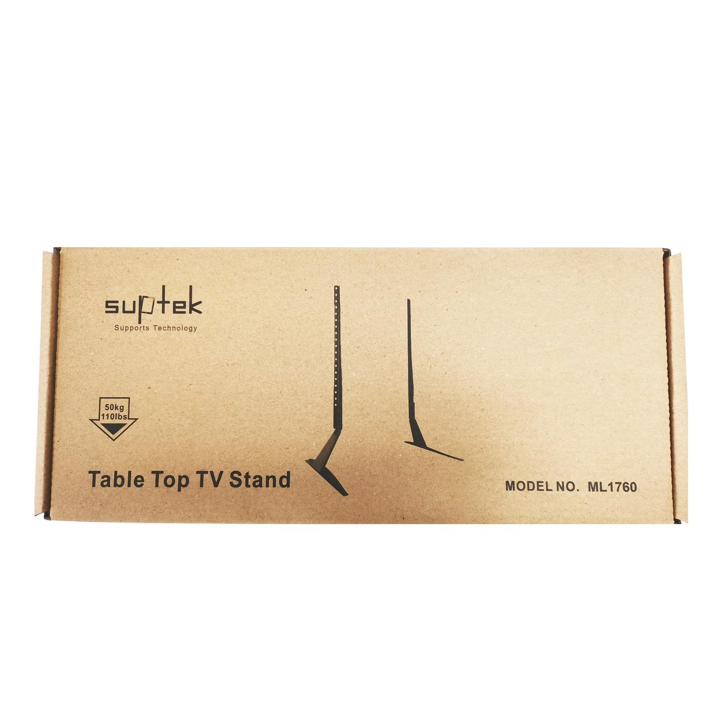 Suptek Universal TV Stand 65 inch, Metal TV Legs for 20-65 inch LCD/LED/OLED/Plasma Flat&Curved Screen TV Height Adjustment with VESA 75x75mm to 800x500mm Max 50kgs/110lbs TV Feet