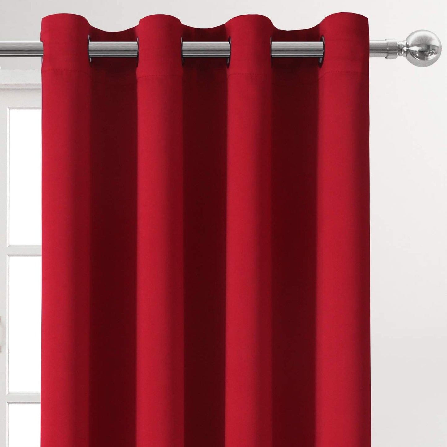 DWCN Blackout Curtains for Bedroom - Thermal Insulated Light Blocking Eyelet Window Curtains for Living Room 46 x 54 inch Length，Red，2 Panels 46"x 54" Red