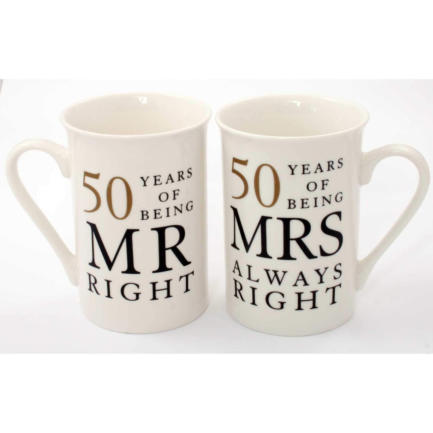 50 Years Mr & Mrs Mugs Amore Mug Set In A Gift Box Golden Anniversary