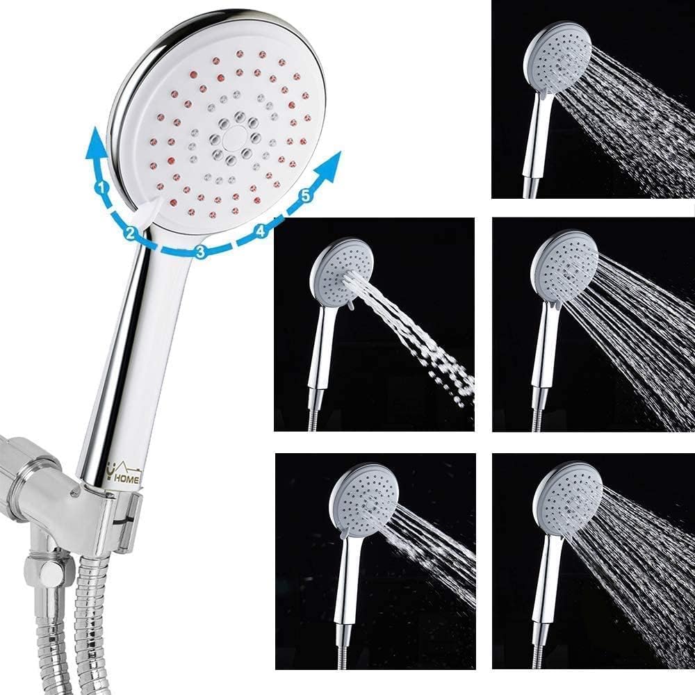 Y-home Shower Head with High Pressure Mode, Self-Cleaning Handheld Showers for Hard Water Areassure Mode, Self-Cleaning Handheld Showers for Hard Water Area