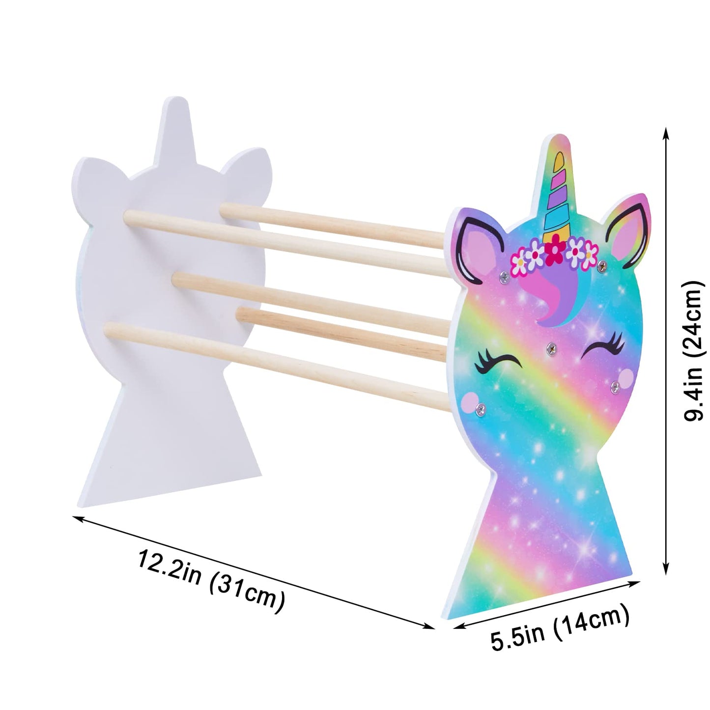 Basumee Girls Headband Holder Organizer Headbands Display Stand Unicorn Hairband Storage Rack Hair Hoop Organiser Home Room Decors for Girls Multicolour