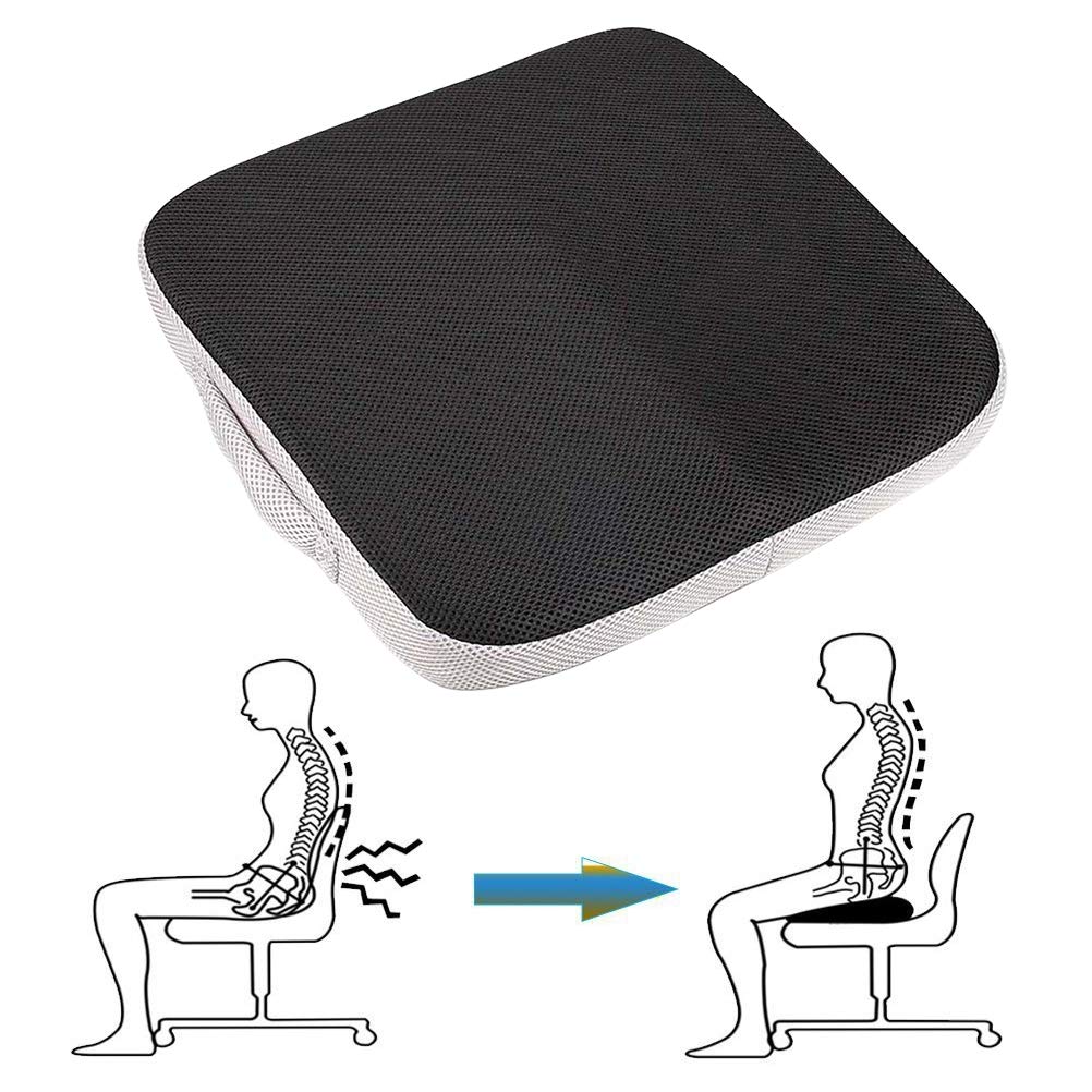 Tebery Large Memory Foam Seat Cushion/Chair Pad with Carry Handle Orthopaedic Seat Cushion Perfect for Office Chair and Wheelchair