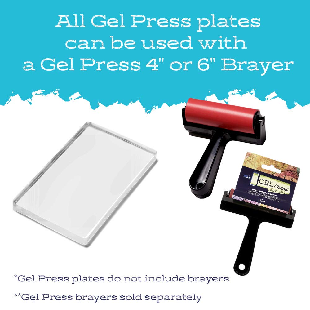 Gel Press Monoprinting Print Plate - 3” X 5” (7.6 X 12.7 cm) Gel Plate - Printmaking Supplies - Reusable Gel Printing Plate for Press Art for Card Making, Scrapbooking, Journaling, Arts & Crafts 3" x 5" 3" x 5"