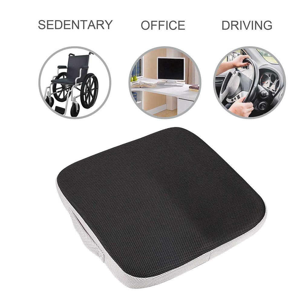 Tebery Large Memory Foam Seat Cushion/Chair Pad with Carry Handle Orthopaedic Seat Cushion Perfect for Office Chair and Wheelchair