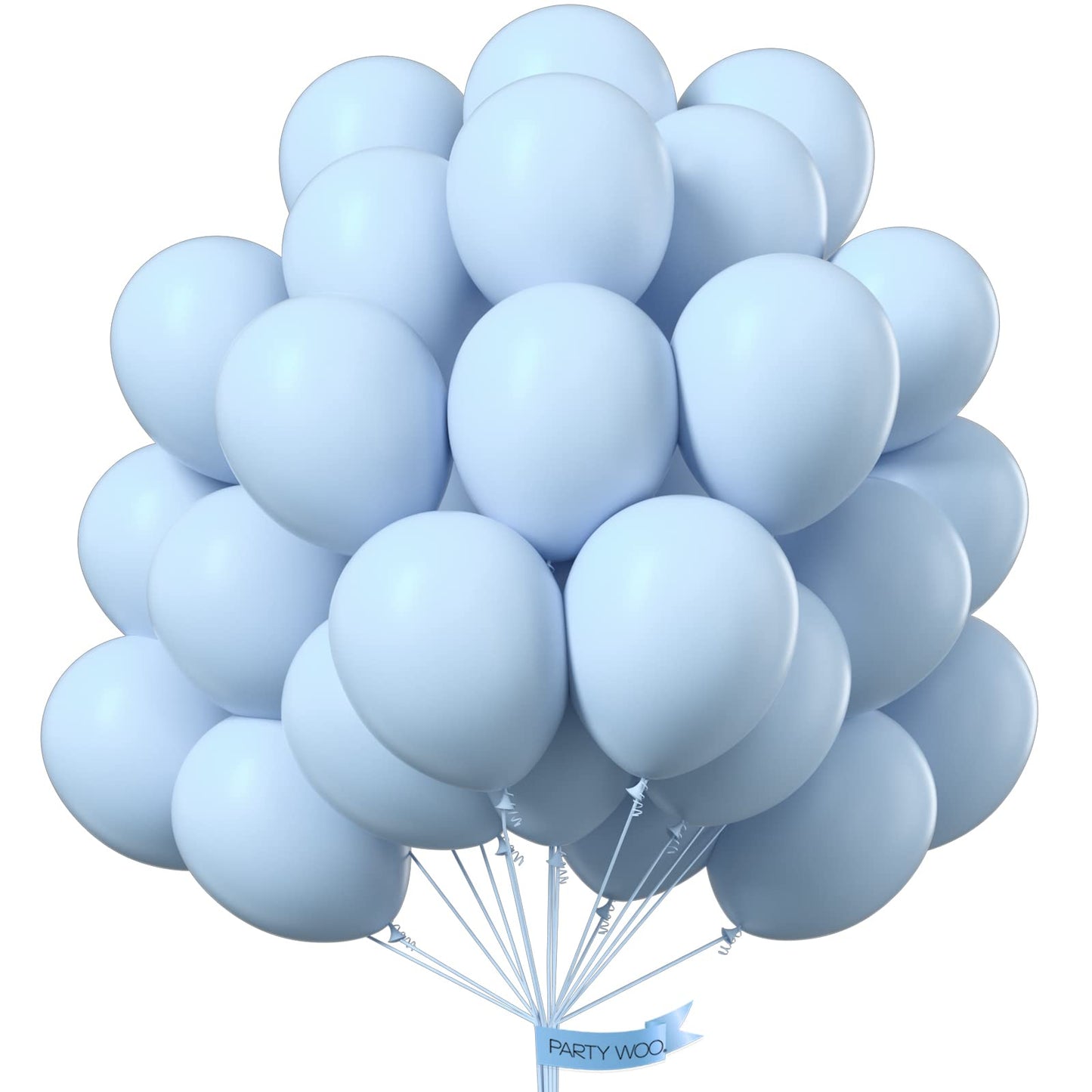 PartyWoo Pastel Blue Balloons, 50 pcs 12 Inch Pale Blue Balloons, Blue Balloons for Balloon Garland Balloon Arch as Birthday Party Decorations, Wedding Decorations, Baby Shower Decorations, Blue-Q13