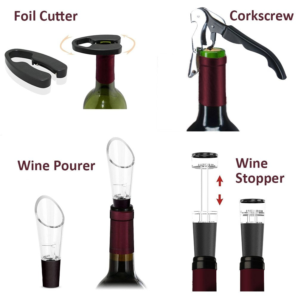 Wine Aerator Wine Decanter - ASOG Wine Decanting Jug with Tower Set and Wine Accessories, Ideal Wine Gift Set