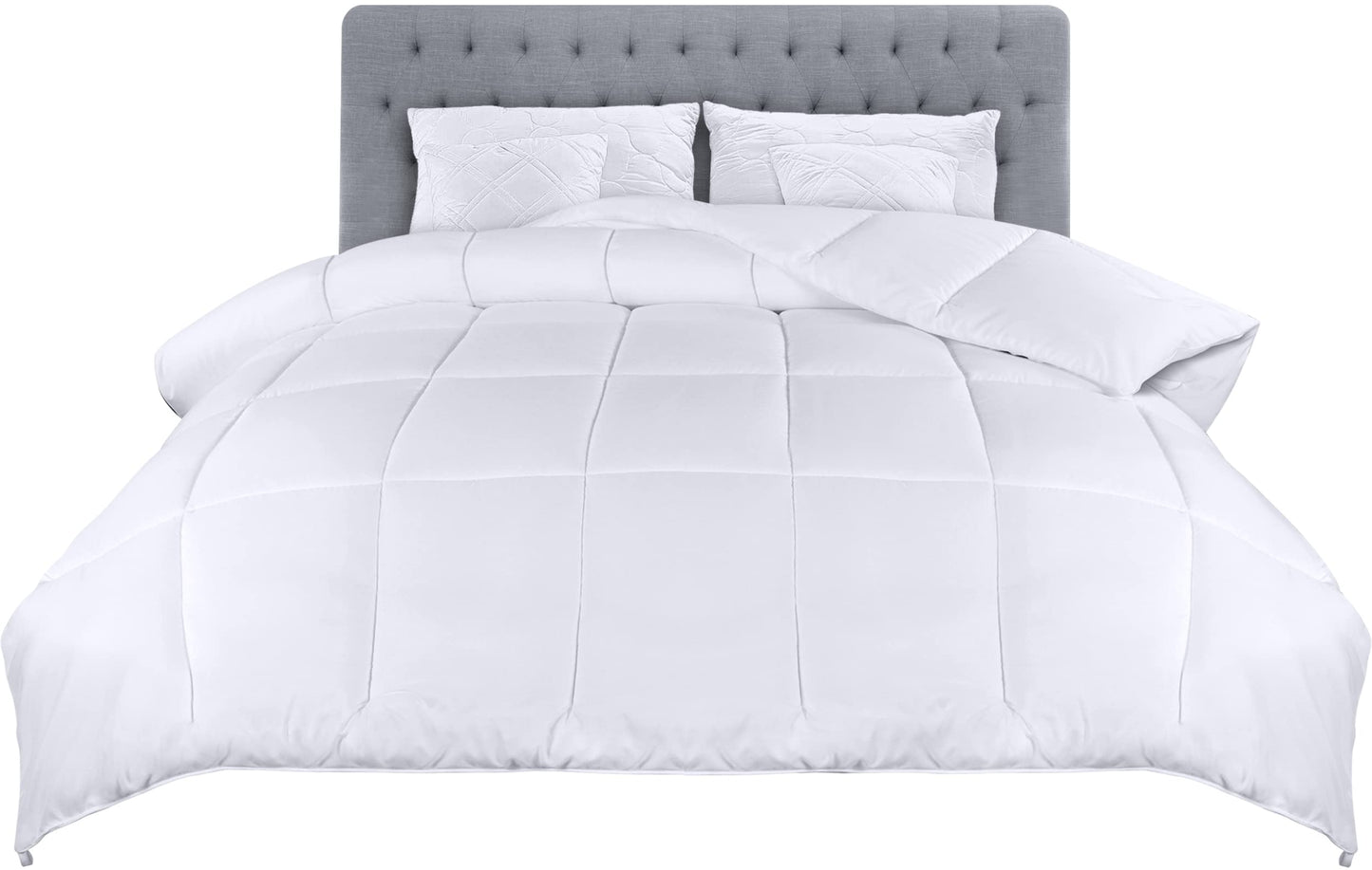 Utopia Bedding Lightweight 4.5 Tog Double Size Duvet with Corner Tabs, Microfiber Soft Breathable Duvet, Box Stitched Down Alternative Quilt 200x200 cm (White) White 4.5 Tog - Double