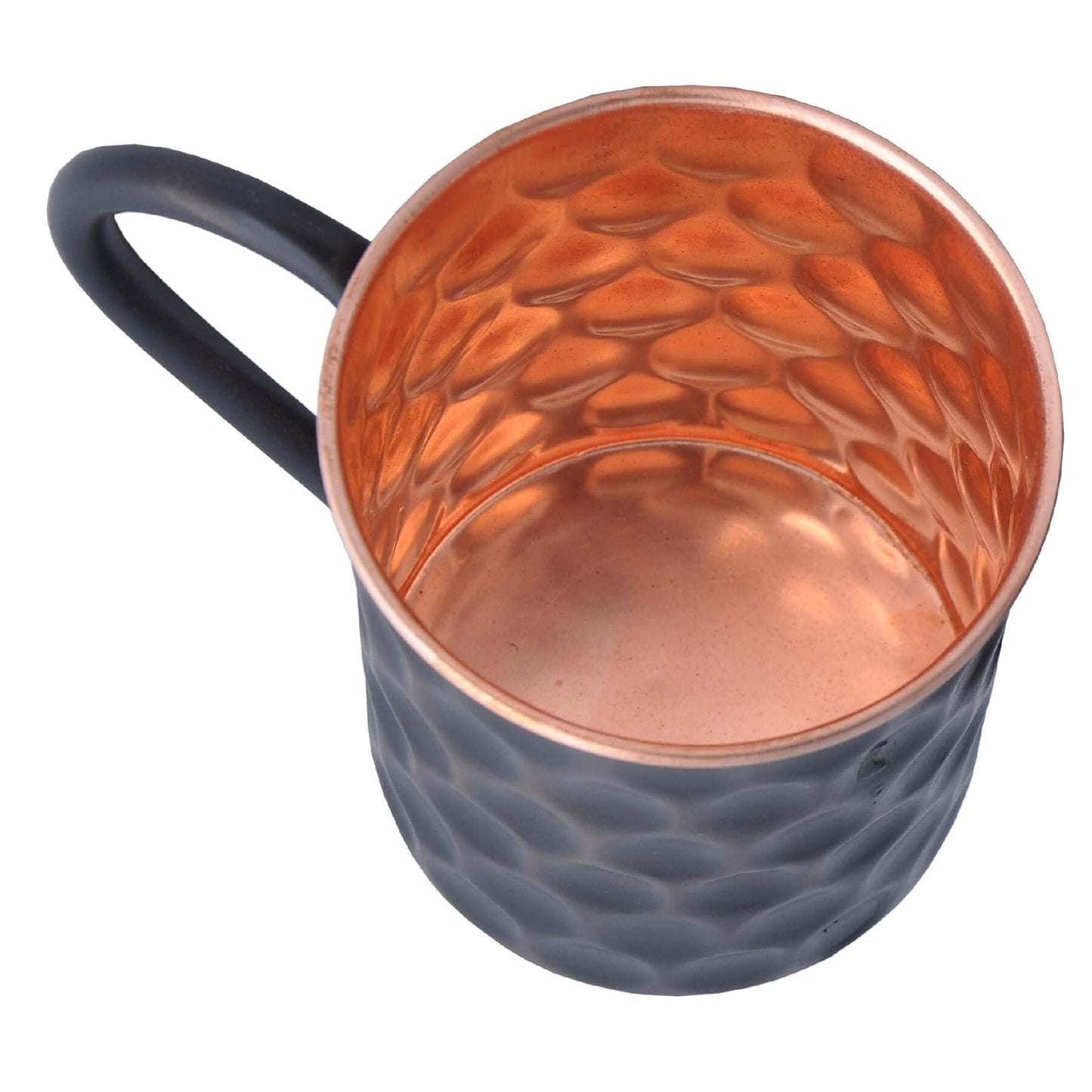 STAGLIFE 16 Oz Black Moscow Mule Copper Mugs, Genuine Copper Cups for Drinking Moscow Mules, Handcrafted Solid Real Copper Mug Cup, Hammered Gift Set of 2 16 ounces Bold Black