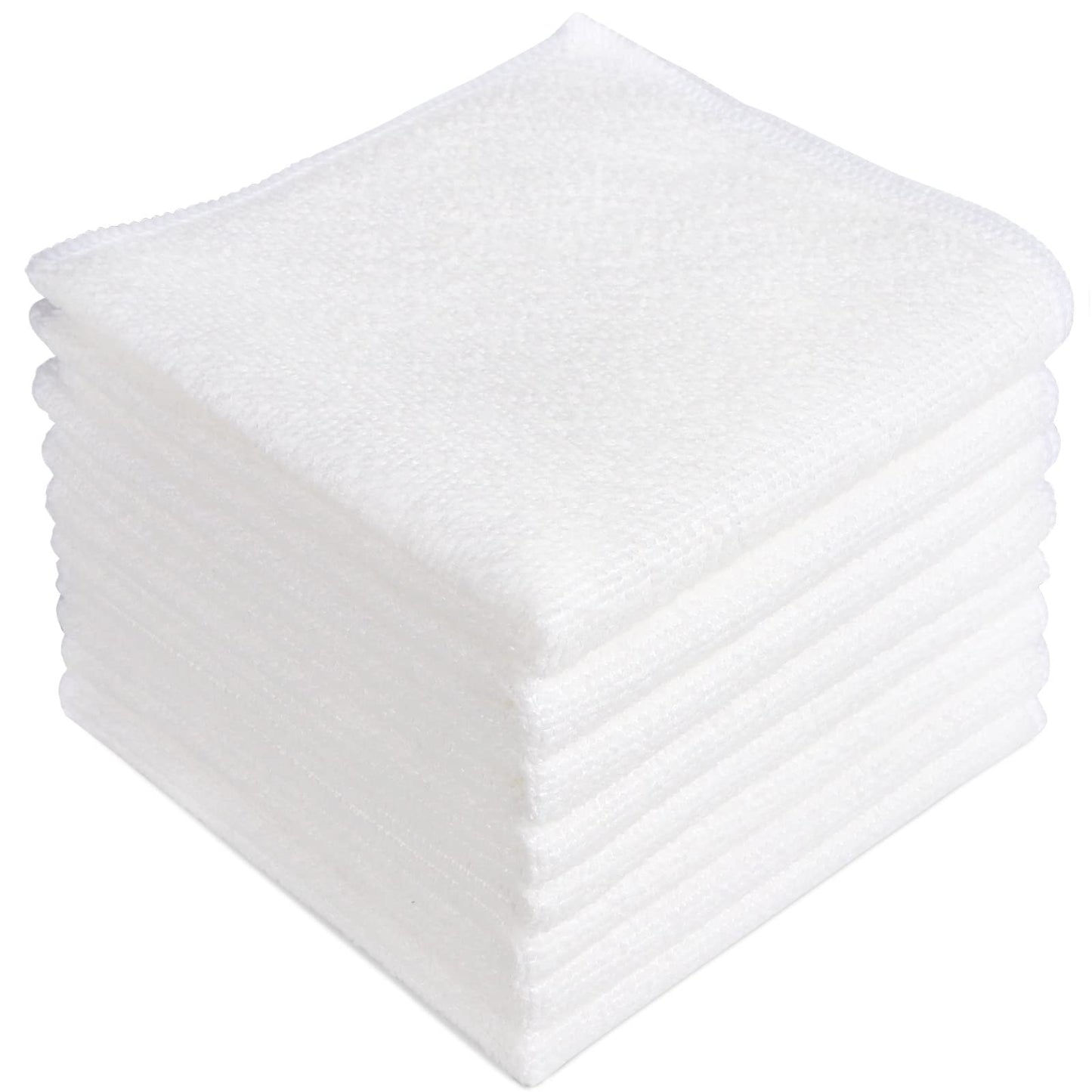 AIDEA Microfibre Cleaning Cloths Pack of 8, Multifunctional Reusable Cleaning Towels, Lint Free Streak Free Washable Cloth Duster for House, Kitchen, Car, Moto, Windows 29 x 29 cm White