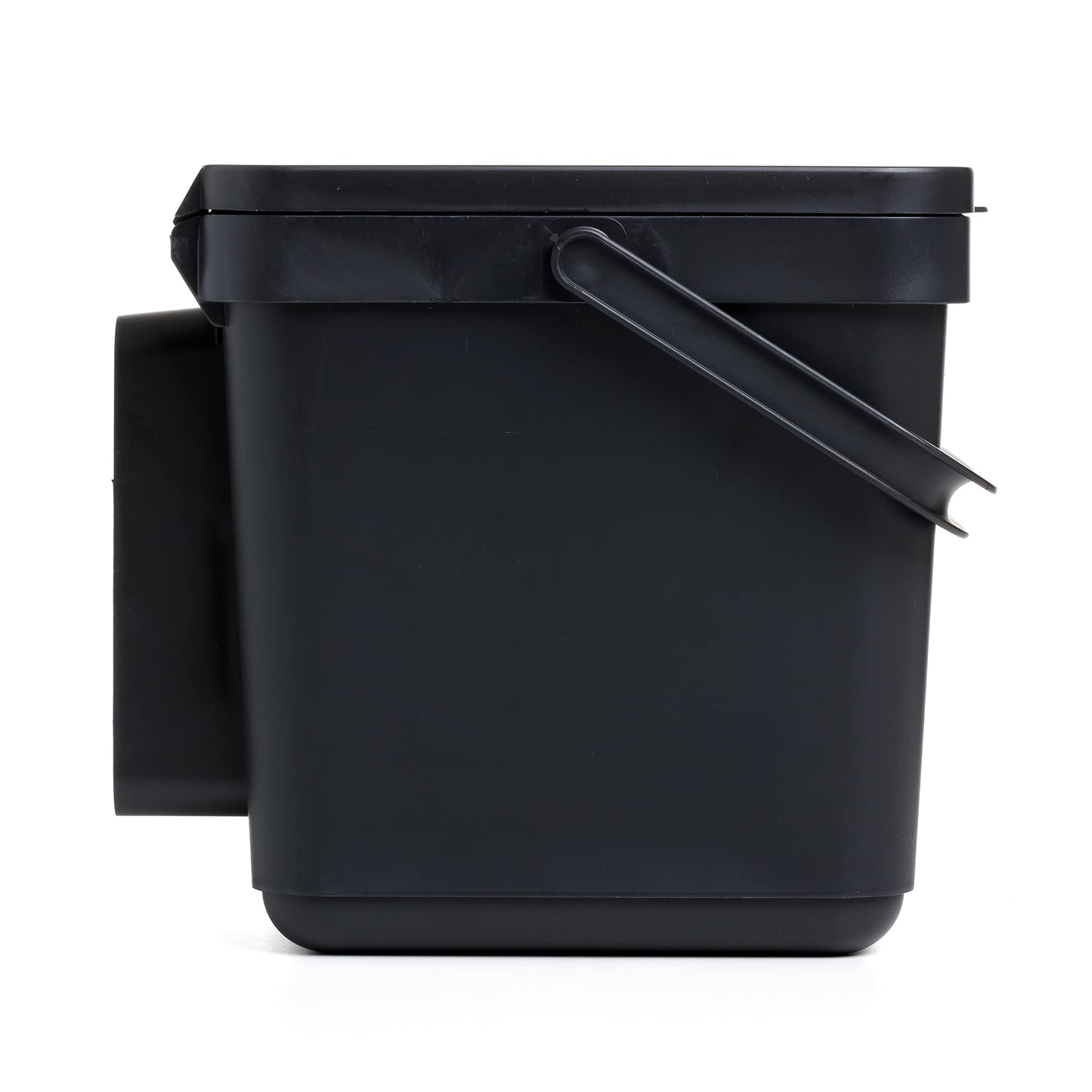 TATAY Kitchen Food Waste Compost Caddy Bin with Holder, 6L Capacity, Polypropylene, Made from 100% Recycled Materials, Black Colour. Measures 26,5 x 20,5 x 18,5 cm (1105615) 6l Black