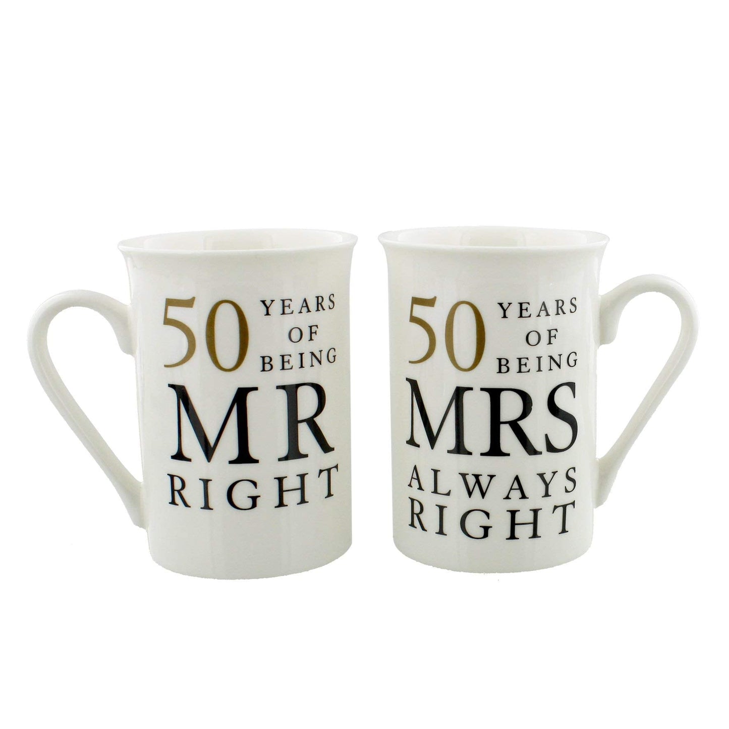 50 Years Mr & Mrs Mugs Amore Mug Set In A Gift Box Golden Anniversary