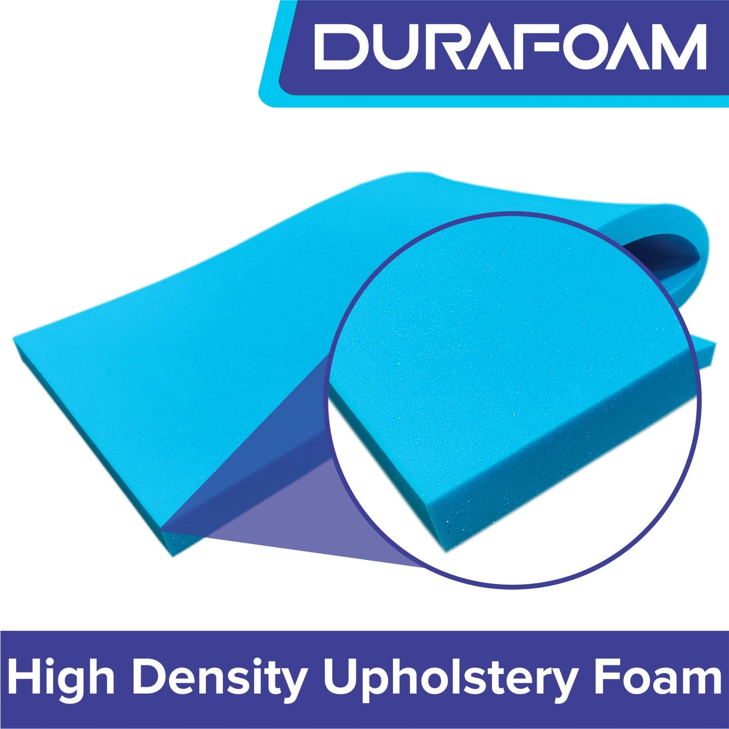 DURAFOAM High Density Blue Firm Foam Sheet For Upholstery, Cushions, Sofa, Beds, Seats, Campervans, Indoor/Outdoor Padding, DIY - DF190B - 80 x 20 x 1 inch (200 x 50 x 2.5cm) 80 x 20" (200 x 50cm) 1" (~2.5 cm) Thick