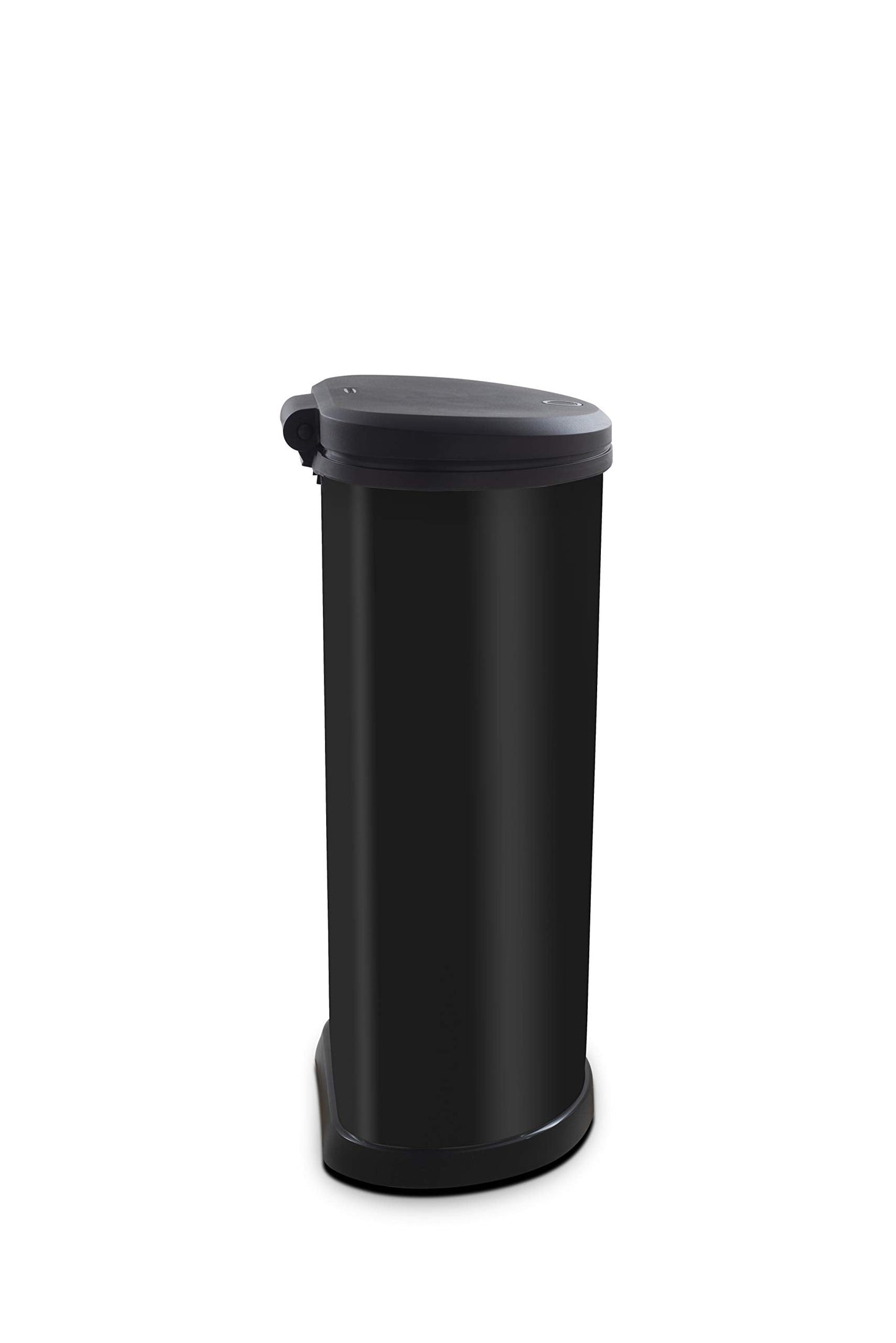 Curver Metal Effect 70% Recycled Kitchen One Touch Deco Bin, Black, 40 Litre Single