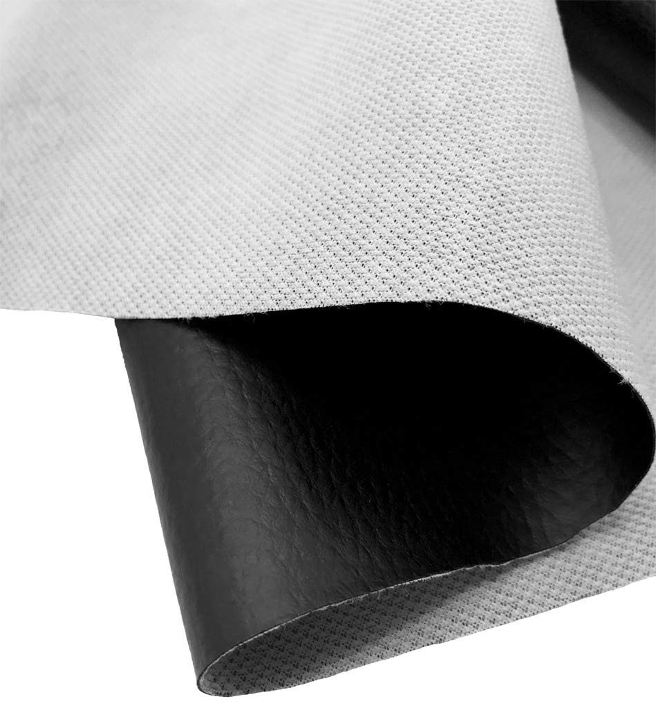 A-Express Grained Faux Leather Fabric Waterproof Heavy Duty Leatherette Vinyl Leathercloth Upholstery Textured Material - Black 2 Metres 200cm x 140cm 2 Metres (200cm x 140cm)