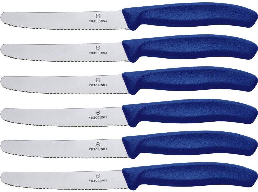 Victorinox Tomato/Table Knife Set Swiss Classic 6 Pieces, Stainless Steel, Blue, 30 x 5 x 5 cm