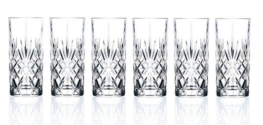 RCR Crystal Melodia Highball Glasses, Set of 6-360ml 6 Count (Pack of 1)