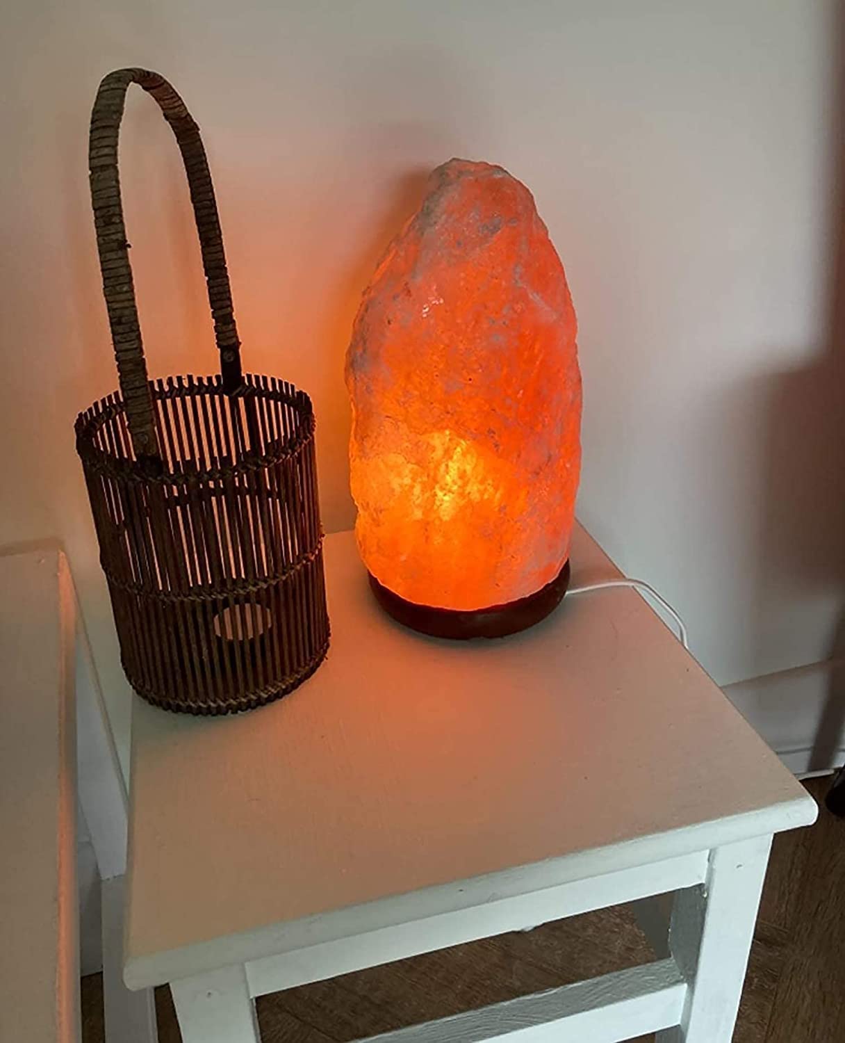 SourceDIY Salt Lamp 7-10 Kg Himalayan Natural Pink Crystal Rock Night Light Bedside Table Lamp for Indoor Bedroom Decor - Comes with Button Control Light Fitting 7-10 KG salt lamp with Button