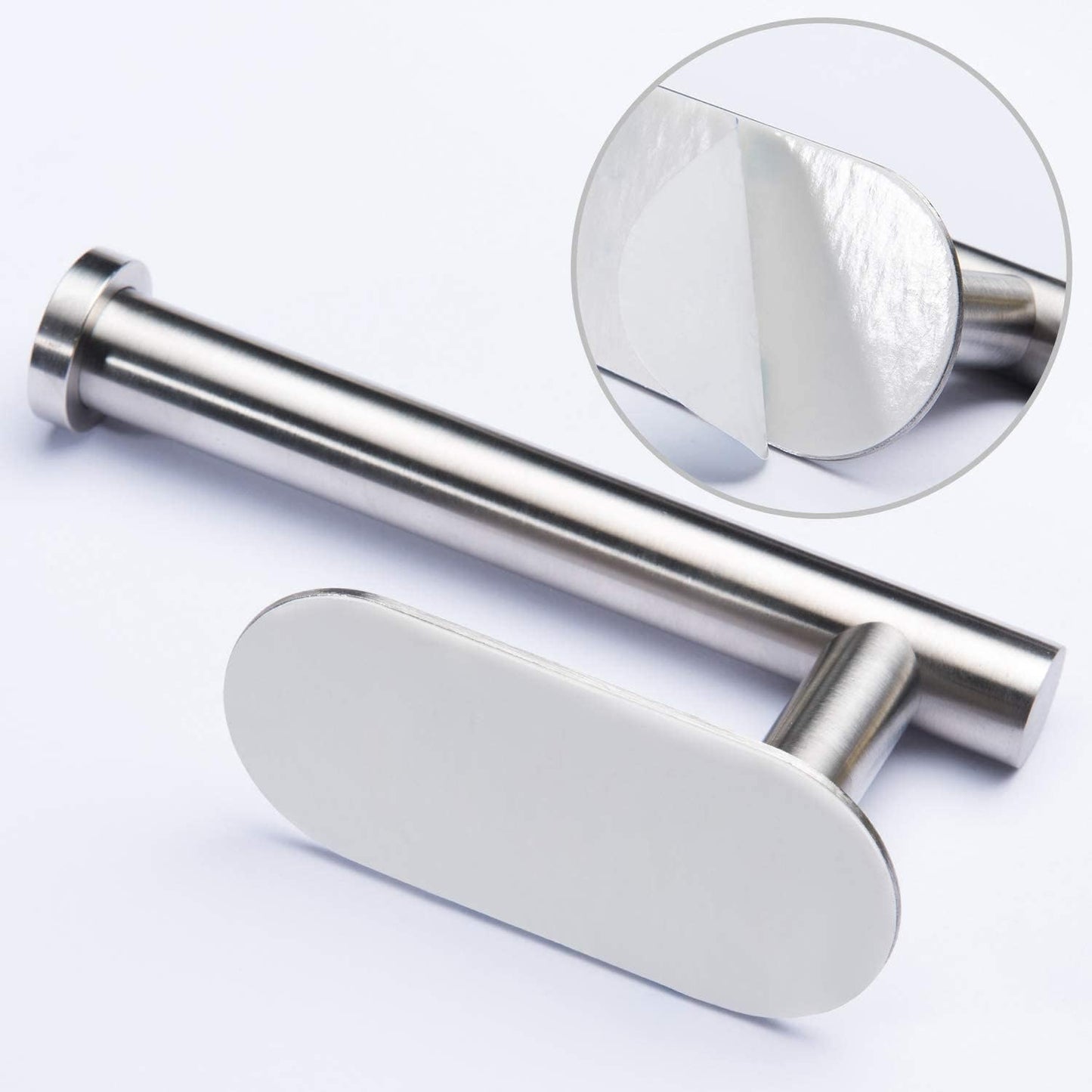 Toilet Roll Holder Self Adhesive - Toilet Paper Holder for Bathroom Stick on Wall Stainless Steel Brushed by ZUNTO Roll Length-15CM