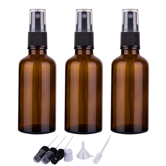 hmaimas 2oz Amber Glass Spray Bottles for Essential Oils, Small Empty Spray Bottle, Fine Mist Spray, Set of 3 Amber-50ml (3 Pack)