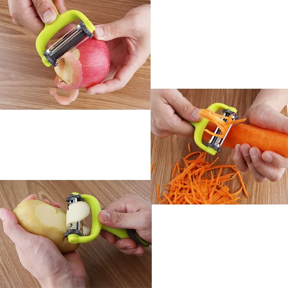 Potato Peeler for Kitchen, julienne Vegetable Peeler,3 Pieces Stainless Steel Professional Peelers, Non-Slip, Suitable for Peeling for Potato, Apples, Carrots, Cucumber and Various Veg and Fruits