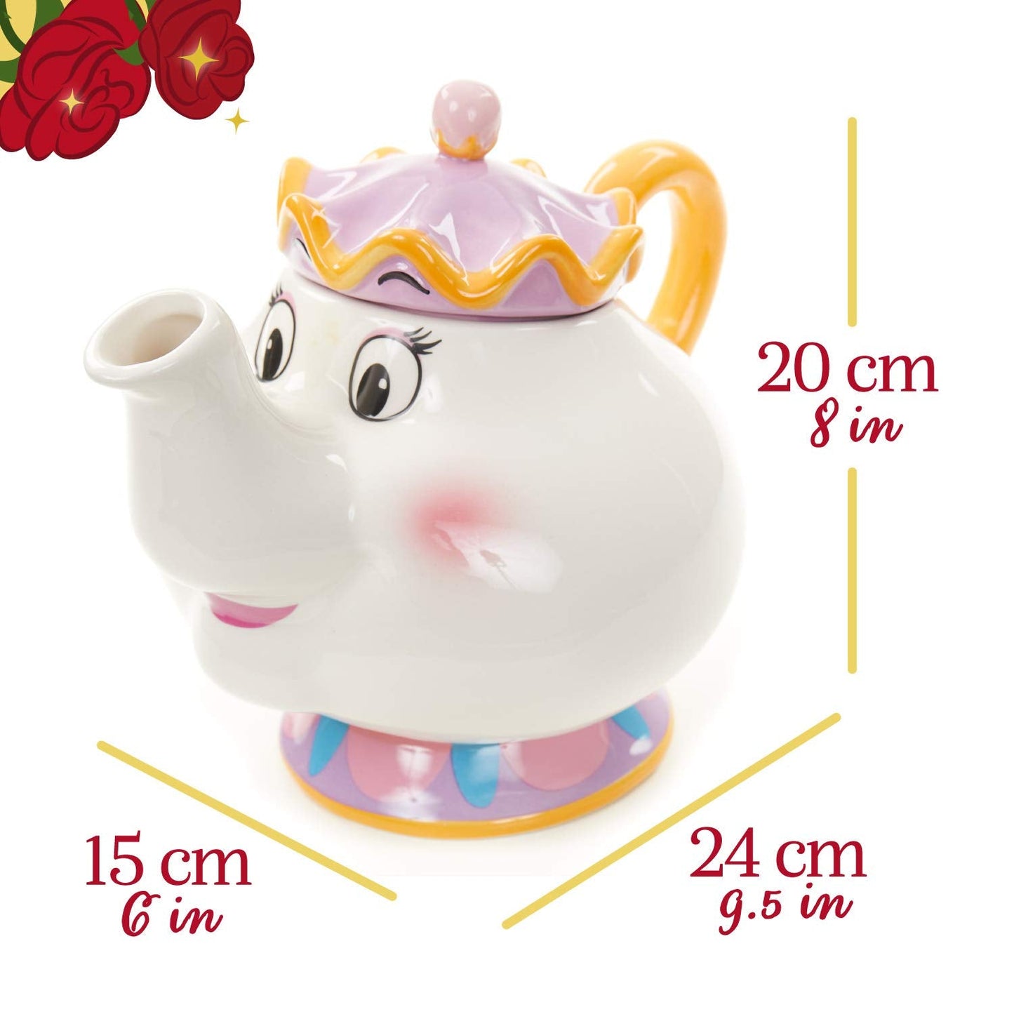 Paladone Mrs. Potts Tea Pot - Beauty and Beast - Officially Licensed Disney Merchandise Mrs Potts