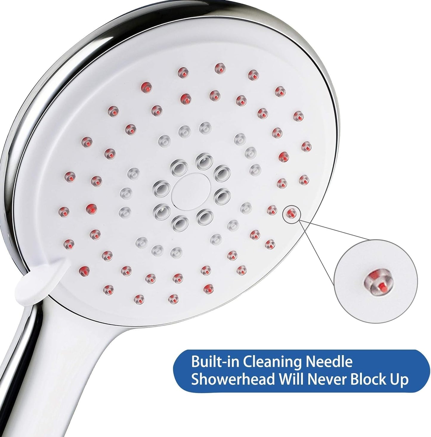 Y-home Shower Head with High Pressure Mode, Self-Cleaning Handheld Showers for Hard Water Areassure Mode, Self-Cleaning Handheld Showers for Hard Water Area